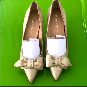 Ivanka Trump Gold Bow Pumps